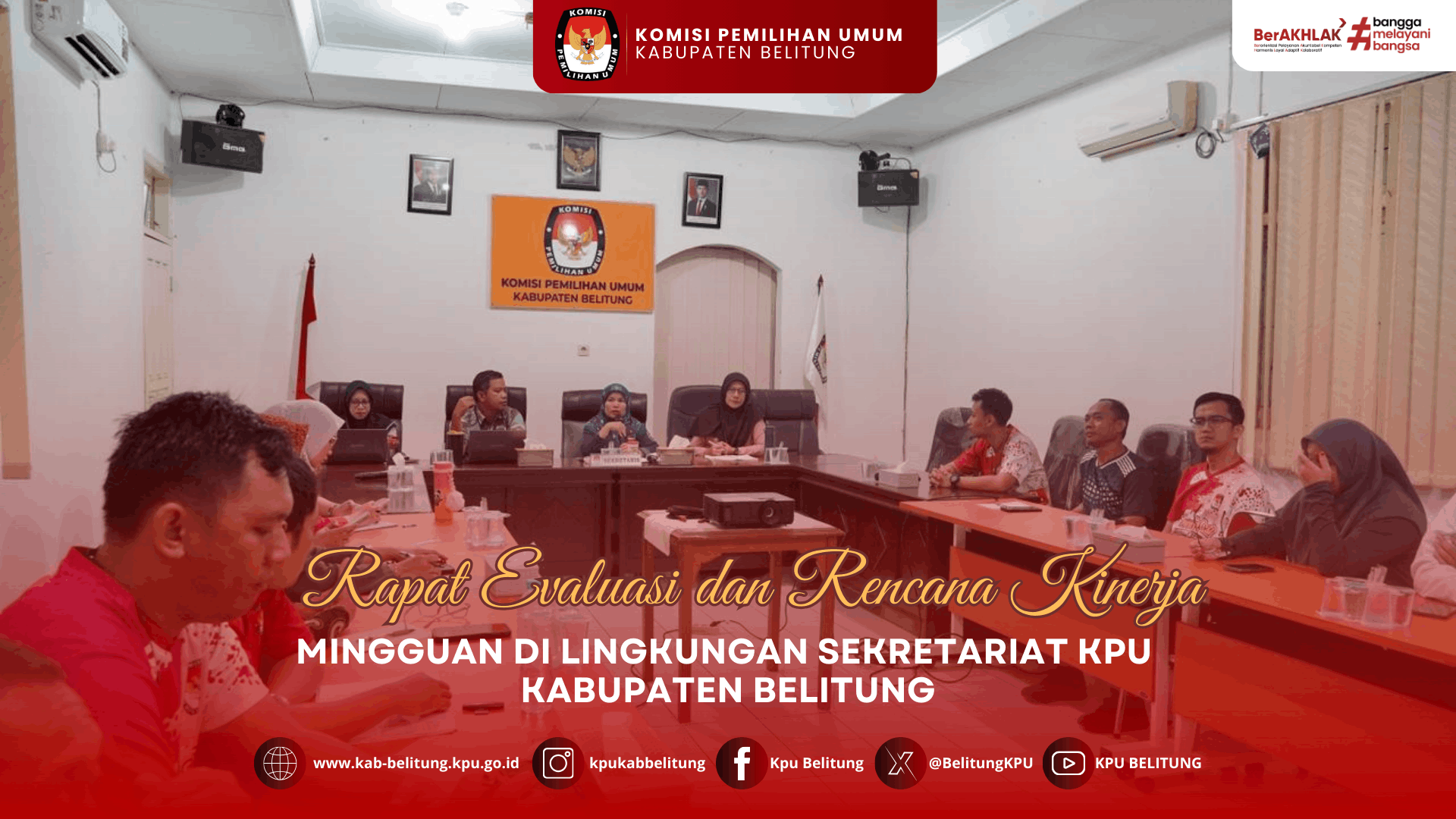 Rapat Evaluasi dan Rencana Kinerja Mingguan KPU Belitung